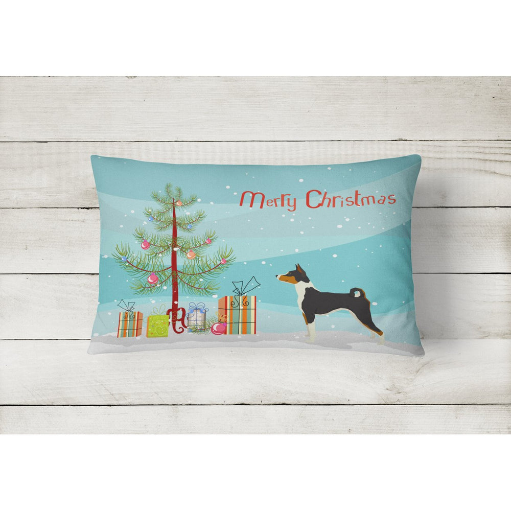 Basenji Christmas Tree Canvas Fabric Decorative Pillow Image 2