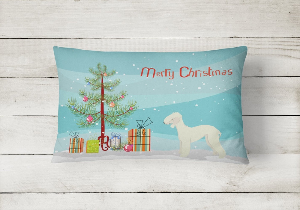 Bedlington Terrier Christmas Tree Canvas Fabric Decorative Pillow Image 2