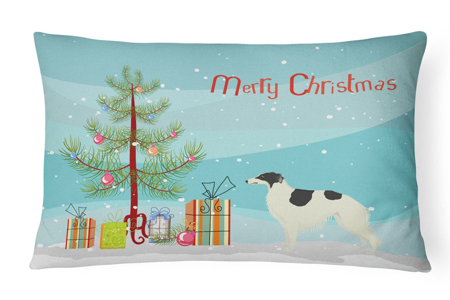 Borzoi Christmas Tree Canvas Fabric Decorative Pillow Image 1