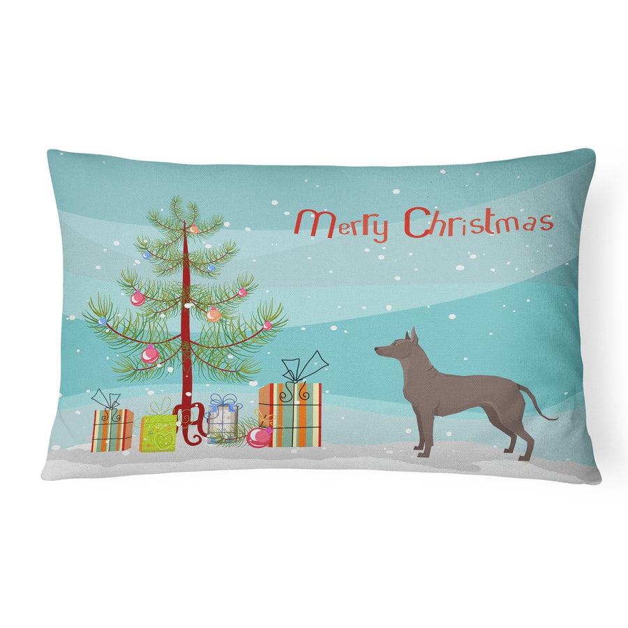 Mexican Hairless Dog Xolo Christmas Tree Canvas Fabric Decorative Pillow Image 1