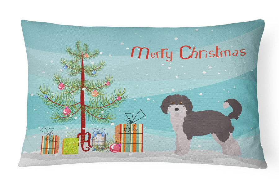 Aussiedoodle Style 1 Christmas Tree Canvas Fabric Decorative Pillow Image 1