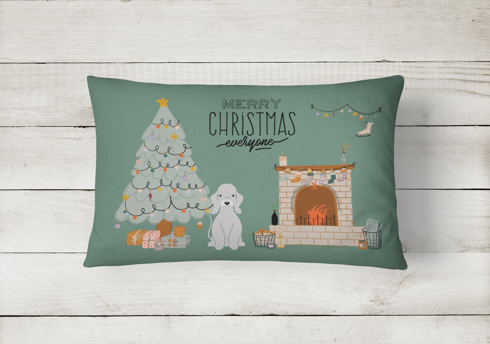 Blue Bedlington Terrier Christmas Everyone Canvas Fabric Decorative Pillow Image 2