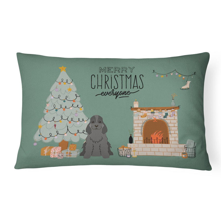 Black Cocker Spaniel Christmas Everyone Canvas Fabric Decorative Pillow Image 1