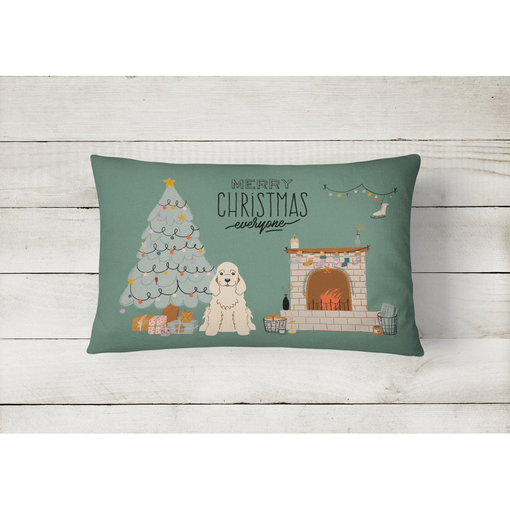 Buff Cocker Spaniel Christmas Everyone Canvas Fabric Decorative Pillow Image 2