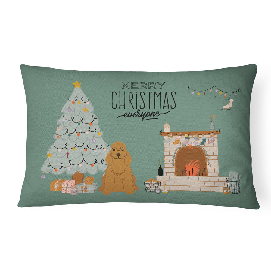 Red Cocker Spaniel Christmas Everyone Canvas Fabric Decorative Pillow Image 1