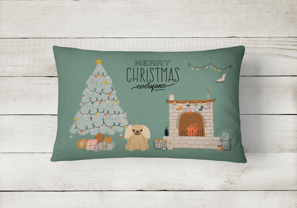 Fawn Sable Pekingese Christmas Everyone Canvas Fabric Decorative Pillow Image 2