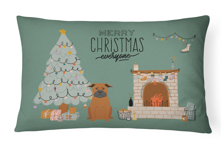 Chinese Chongqing Dog Christmas Everyone Canvas Fabric Decorative Pillow Image 1