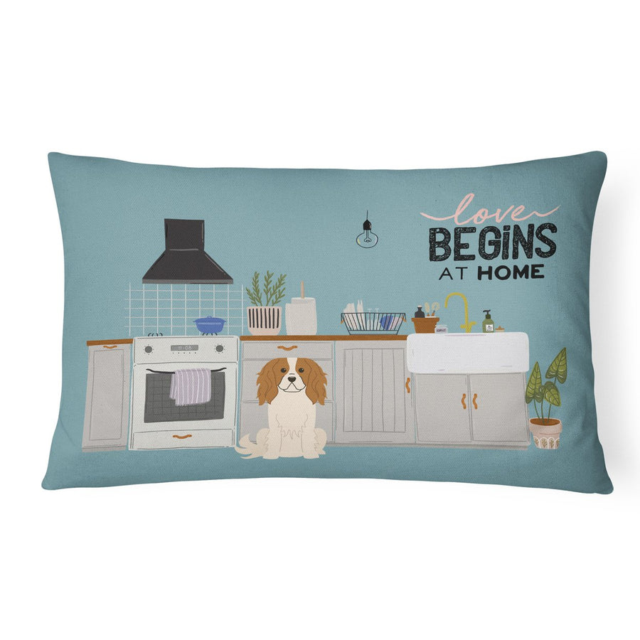 Cavalier Spaniel Kitchen Scene Canvas Fabric Decorative Pillow Image 1