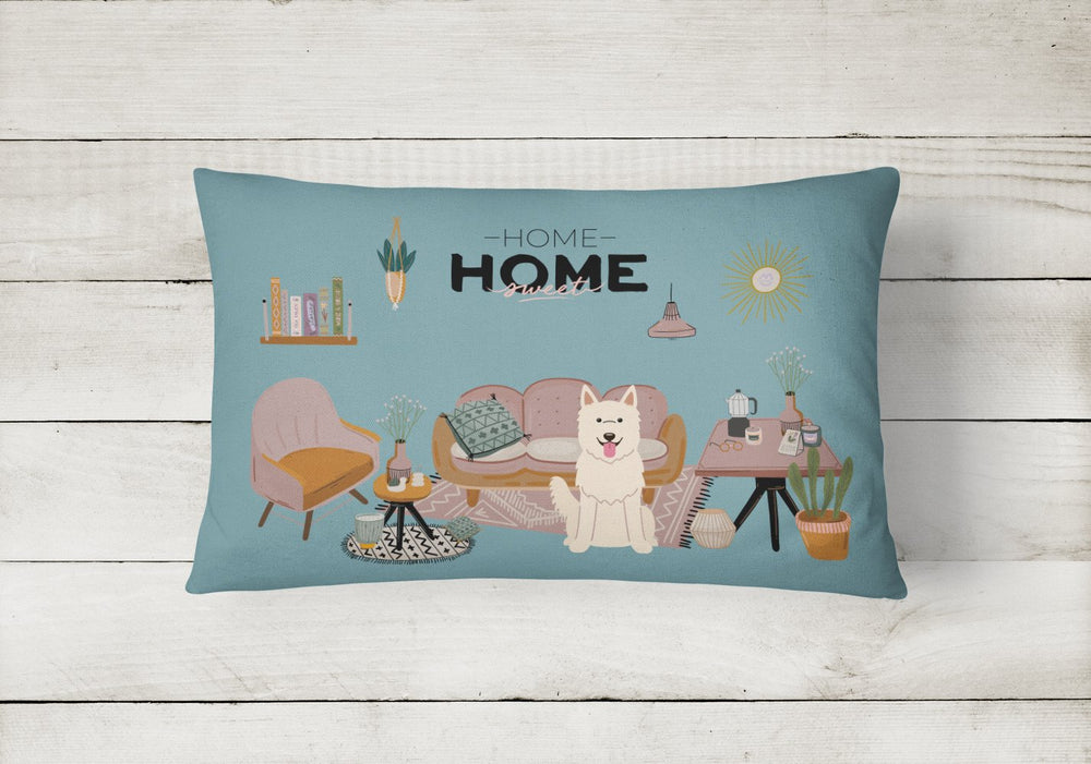 White German Shepherd Sweet Home Canvas Fabric Decorative Pillow Image 2