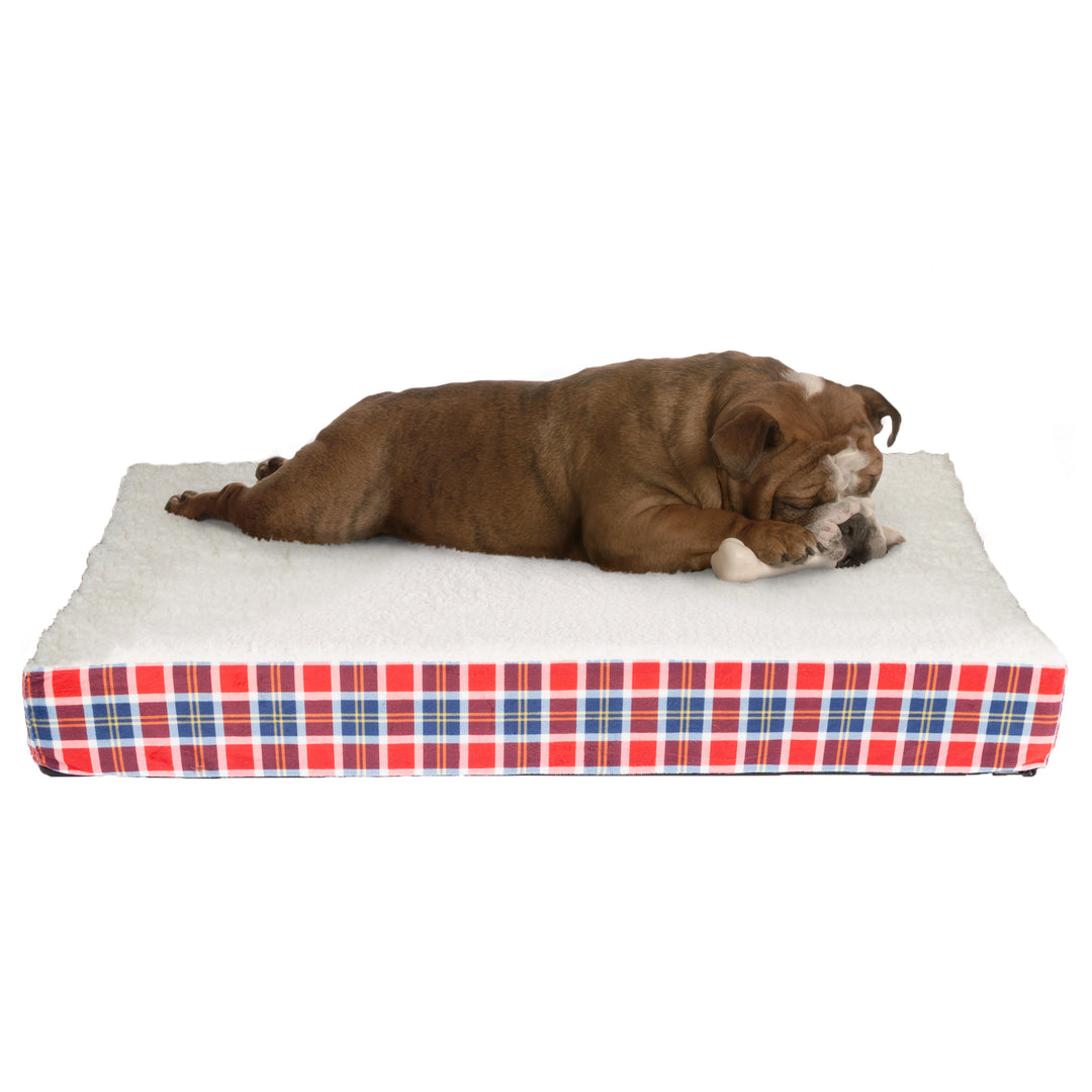 Orthopedic Dog Bed with Memory Foam and Sherpa Top, Removable, Machine Washable Cover, 30.5 x 20.5 x 3.5 Pet Bed by Image 1