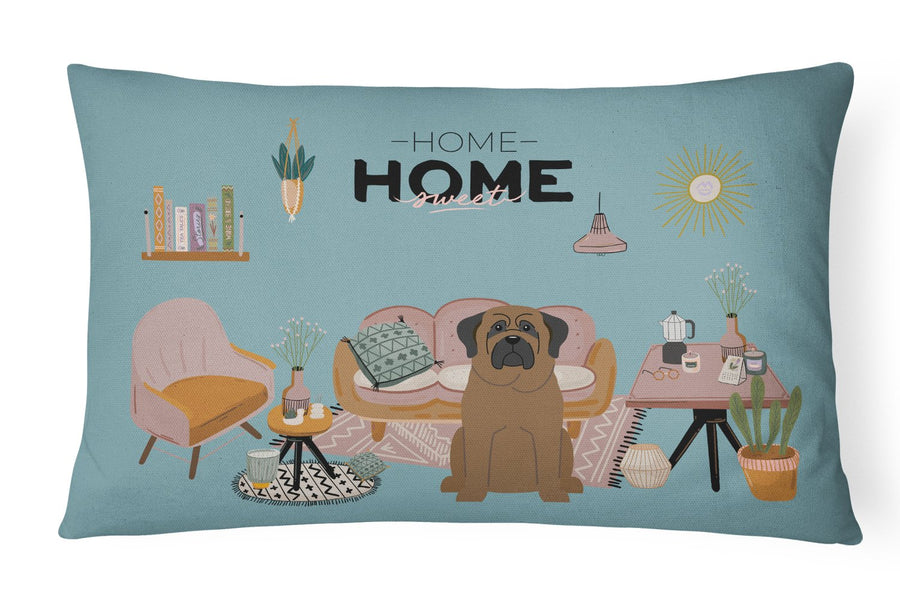 Bullmastiff Sweet Home Canvas Fabric Decorative Pillow Image 1