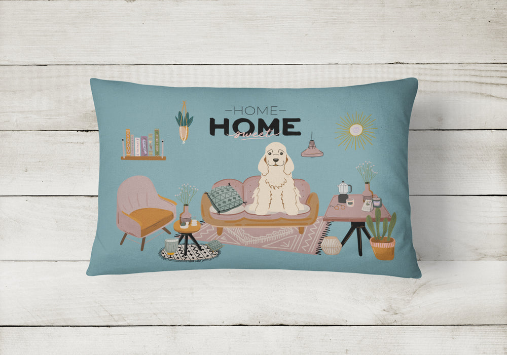 Buff Cocker Spaniel Sweet Home Canvas Fabric Decorative Pillow Image 2