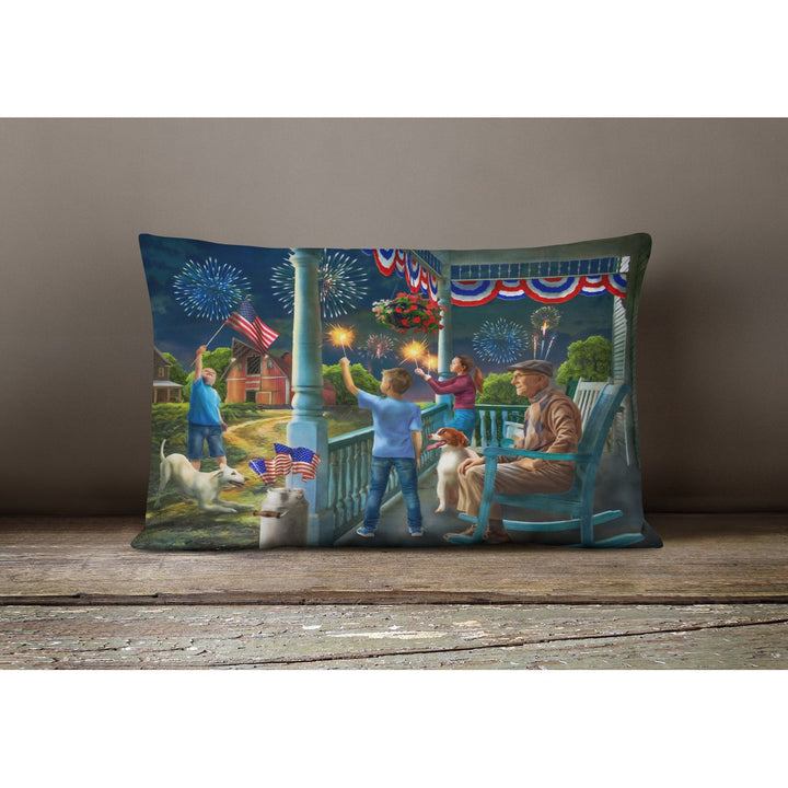 4th of July at Grandpas USA Canvas Fabric Decorative Pillow Image 4