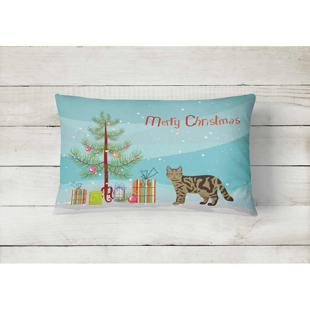 Scottish Straight Style 2 Cat Merry Christmas Canvas Fabric Decorative Pillow Image 2