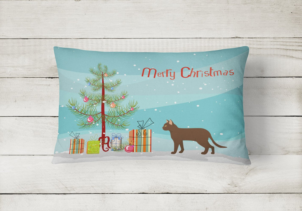 Suphalak Cat Merry Christmas Canvas Fabric Decorative Pillow Image 2