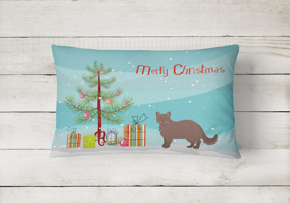 York Chocolate Style 1 Cat Merry Christmas Canvas Fabric Decorative Pillow Image 2