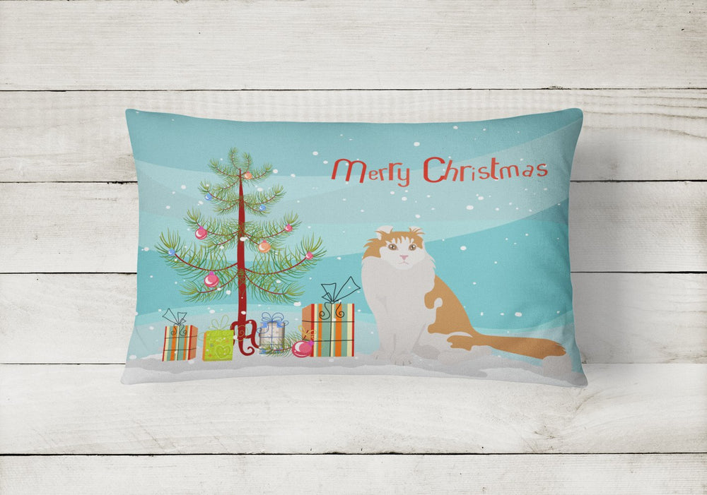 American Curl Cat Merry Christmas Canvas Fabric Decorative Pillow Image 2