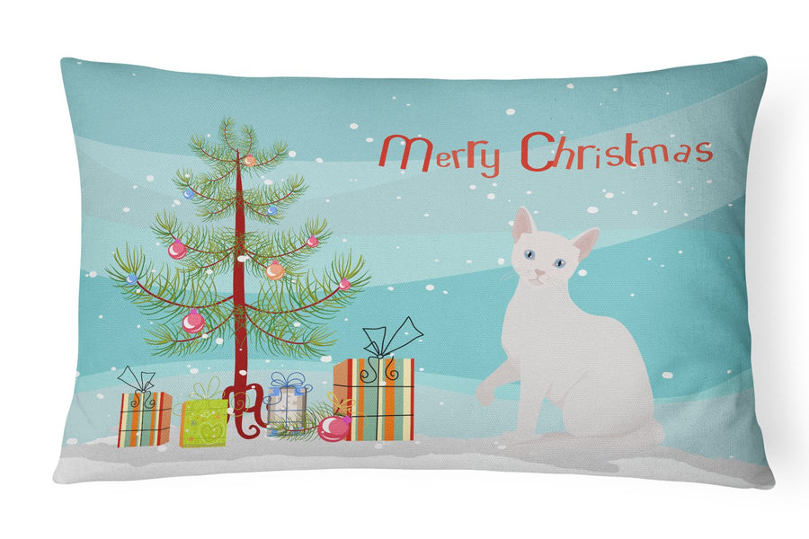 Arabian Mau Cat Merry Christmas Canvas Fabric Decorative Pillow Image 1