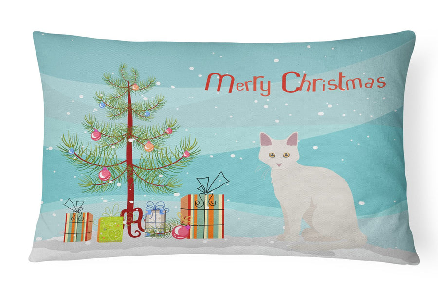 Aphrodite Giant Cat Merry Christmas Canvas Fabric Decorative Pillow Image 1