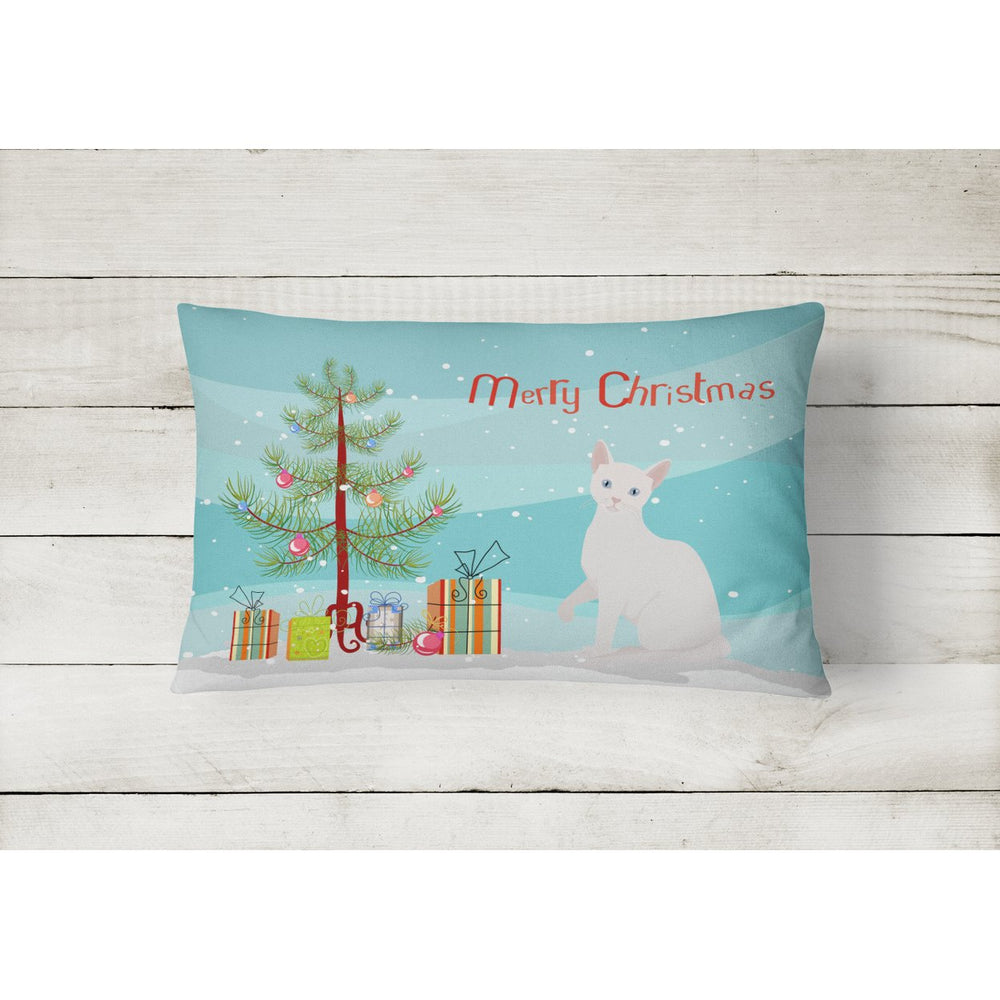 Arabian Mau Cat Merry Christmas Canvas Fabric Decorative Pillow Image 2