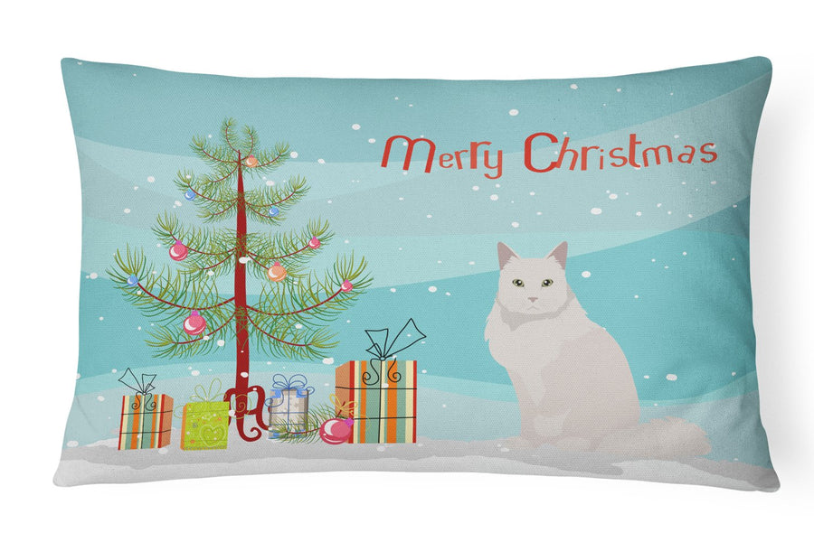 Chantilly Tiffany Cat Merry Christmas Canvas Fabric Decorative Pillow Image 1