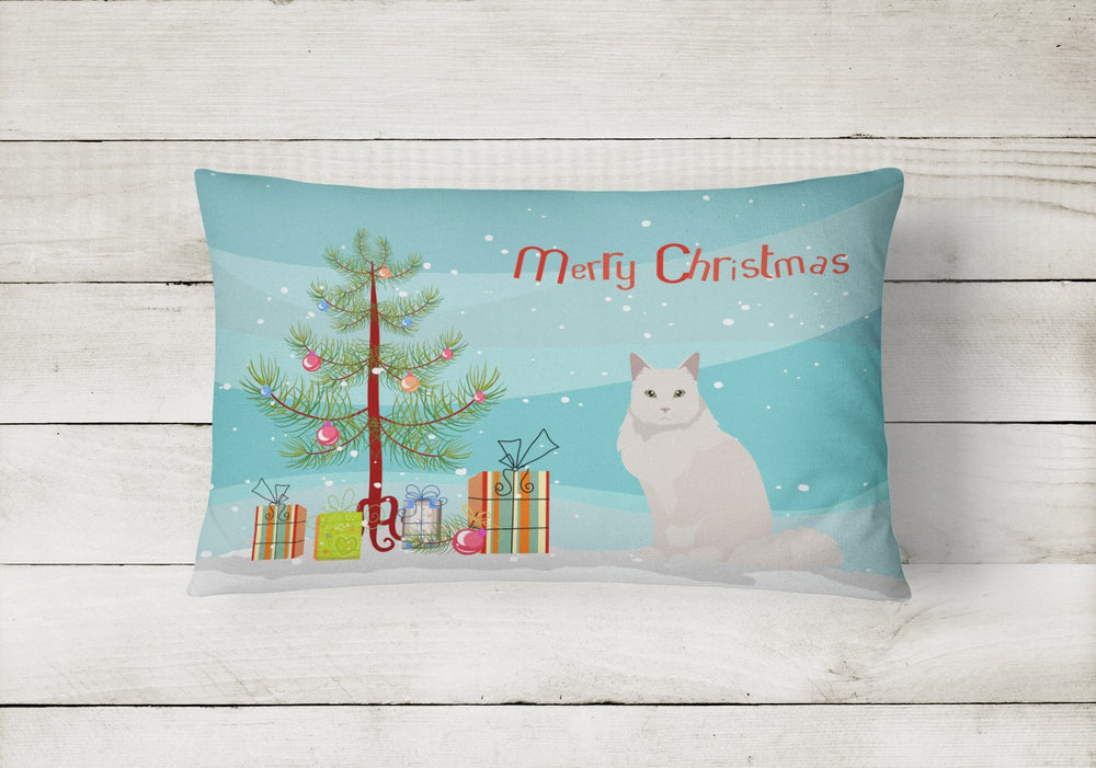 Chantilly Tiffany Cat Merry Christmas Canvas Fabric Decorative Pillow Image 2