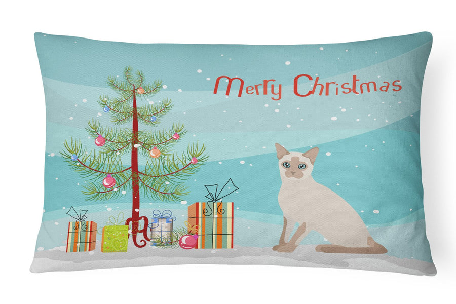 Tonkinese Cat Merry Christmas Canvas Fabric Decorative Pillow Image 1