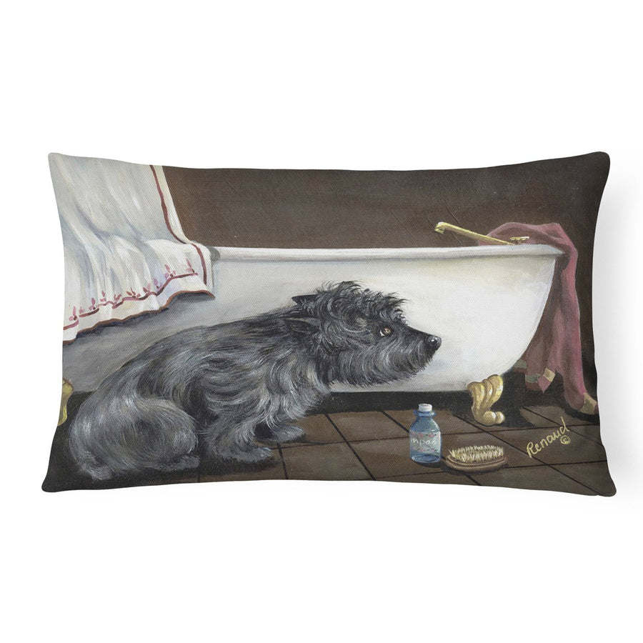 Cairn Terrier Bath Time Canvas Fabric Decorative Pillow Image 1