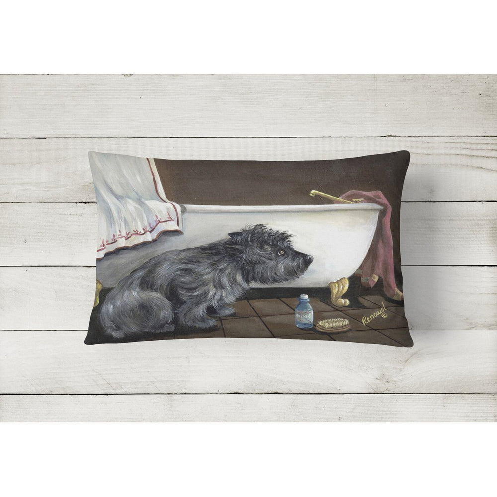 Cairn Terrier Bath Time Canvas Fabric Decorative Pillow Image 2