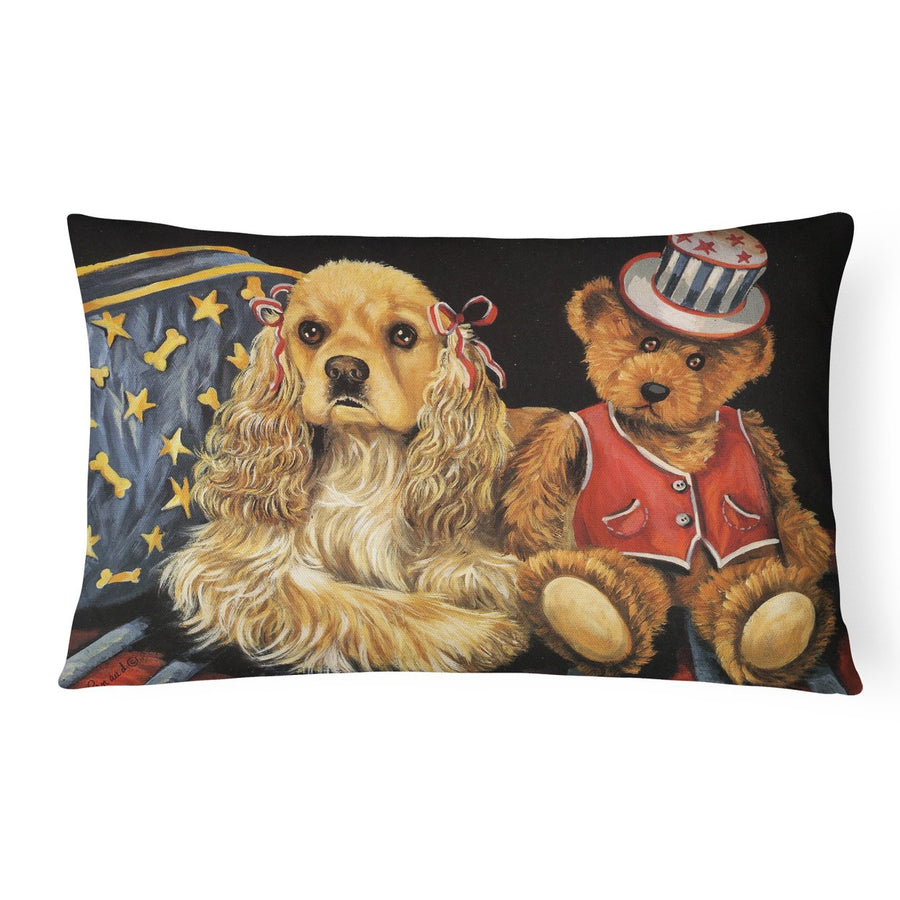 Cocker Spaniel Annie and Henri Canvas Fabric Decorative Pillow Image 1