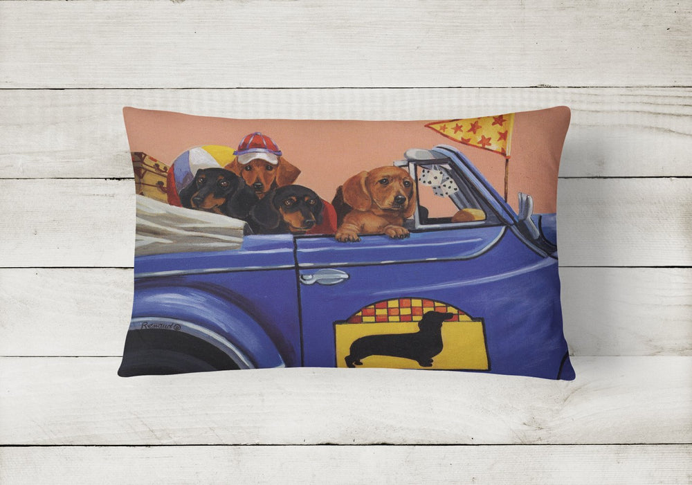 Dachshund Dachsmobile Canvas Fabric Decorative Pillow Image 2