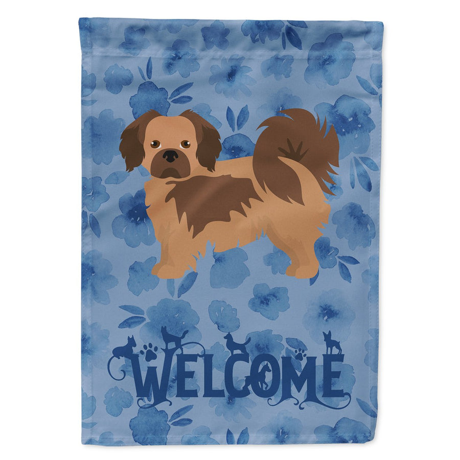 Tibetan Spaniel Welcome Flag Canvas House Size Image 1