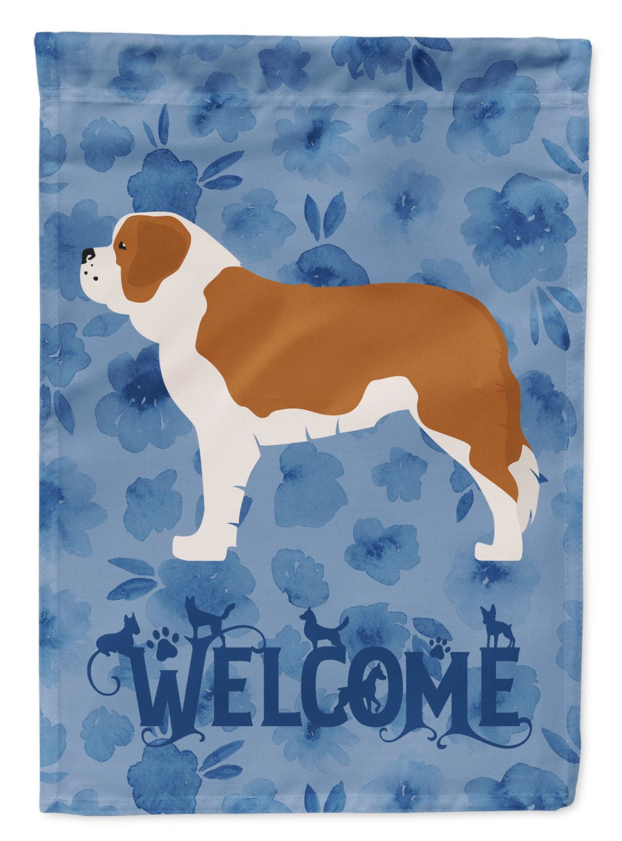 Saint Bernard Welcome Flag Canvas House Size Image 1