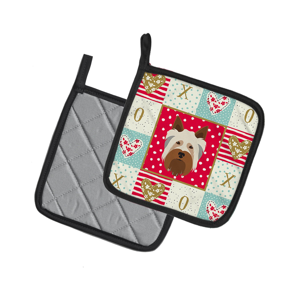 Australian Silky Terrier Love Pair of Pot Holders Image 2