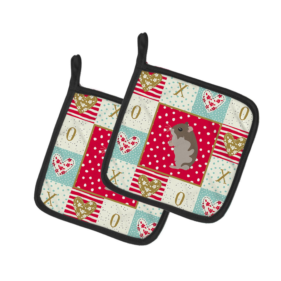 Dwarf Hamster Love Pair of Pot Holders Image 1