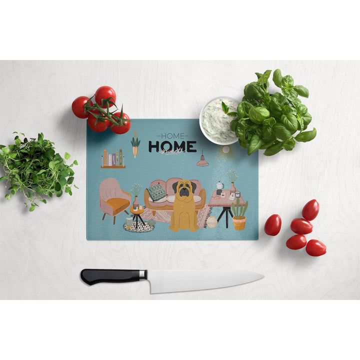 Mastiff Sweet Home Glass Cutting Board Large Image 3