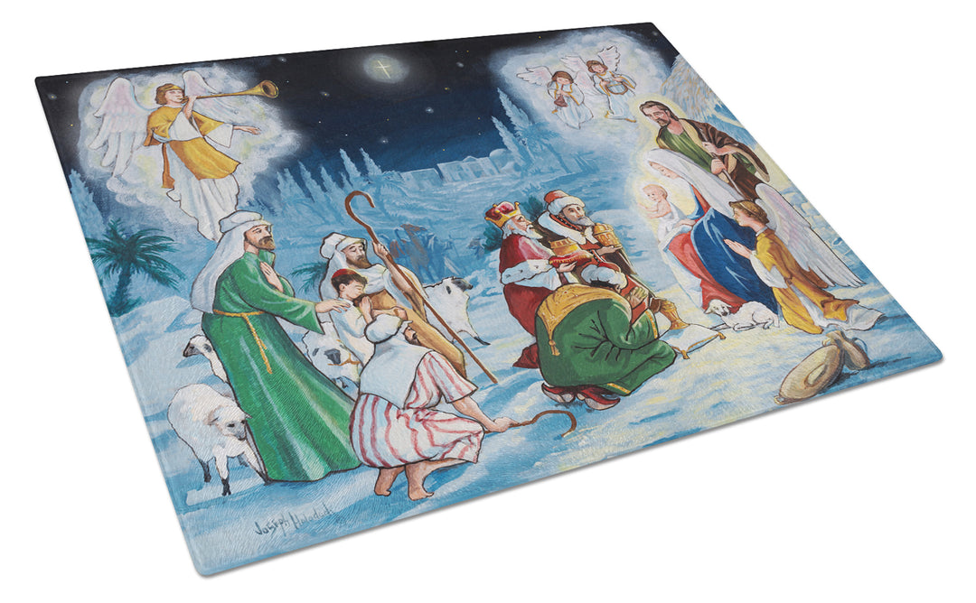 Nativity Born in Bethlehem Glass Cutting Board Large Image 1