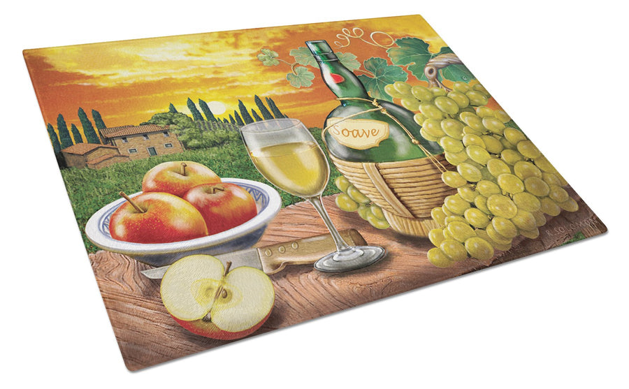 Soave, Apple, Wine and Cheese Glass Cutting Board Large Image 1