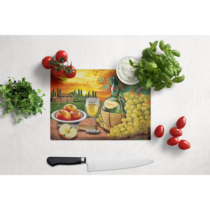 Soave, Apple, Wine and Cheese Glass Cutting Board Large Image 3