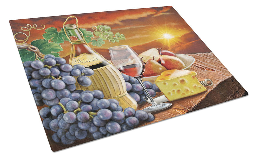 Chianti, Pears, Wine and Cheese Glass Cutting Board Large Image 1