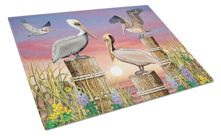 Pelicans Glass Cutting Board Large Image 1