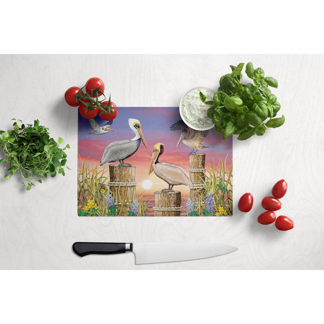 Pelicans Glass Cutting Board Large Image 3