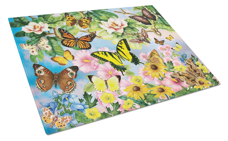 North American Butterflies Glass Cutting Board Large Image 1