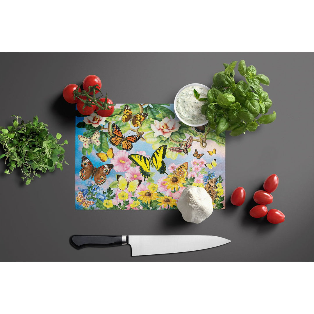 North American Butterflies Glass Cutting Board Large Image 3