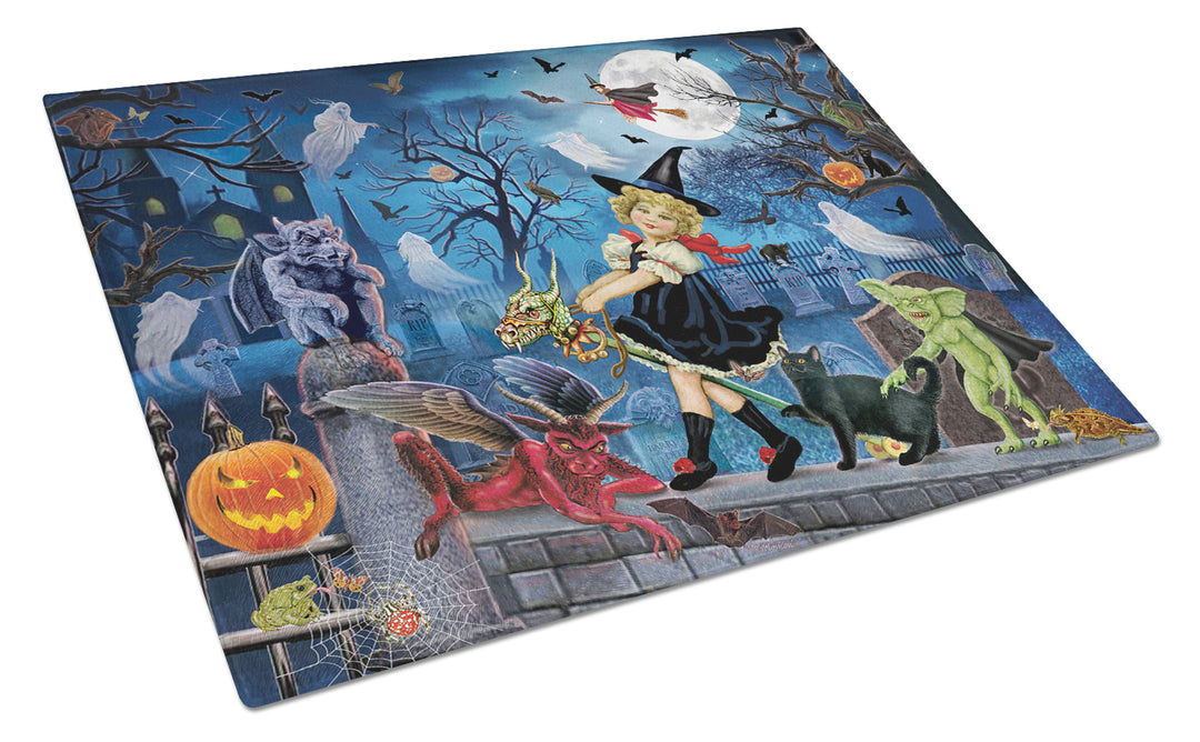 Littlest Witchs Halloween Party Glass Cutting Board Large Image 1