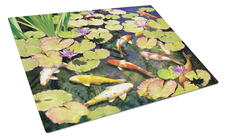 Koi Pond IV Glass Cutting Board Large Image 1