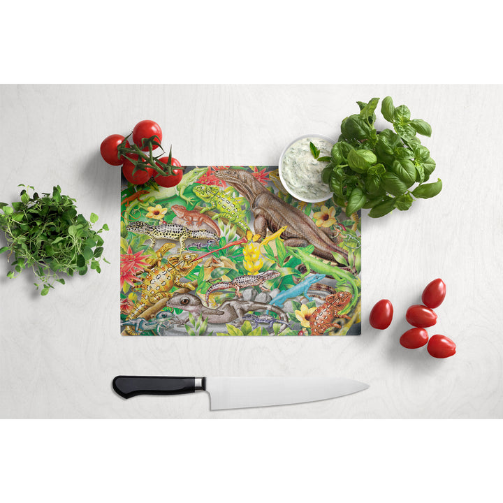 Lizard Jungle Glass Cutting Board Large Image 3