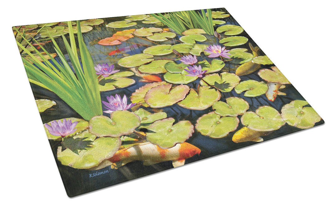 Koi Pond II Glass Cutting Board Large Image 1