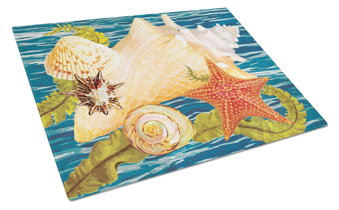 Conch Starfish And Cockle II Glass Cutting Board Large Image 1