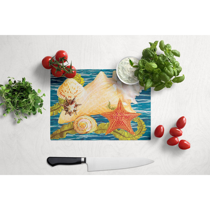 Conch Starfish And Cockle II Glass Cutting Board Large Image 3